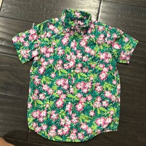 NWOT-Janie &Jack Hibiscus Poplin Shirt size 10